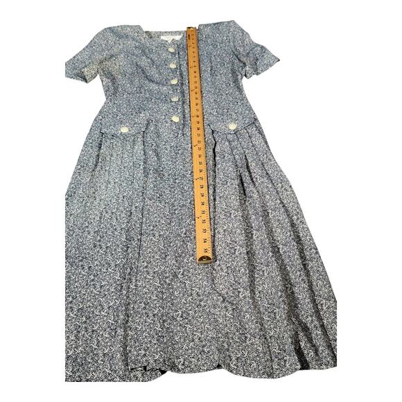 Talbots Sara Campbell Pleated Button-Up Short Sleeve Women's 8P Cottagecore Midi - Picture 9 of 10